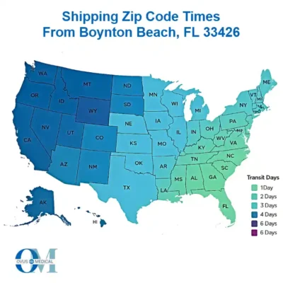 map shipping zip code times ovusmedical.com