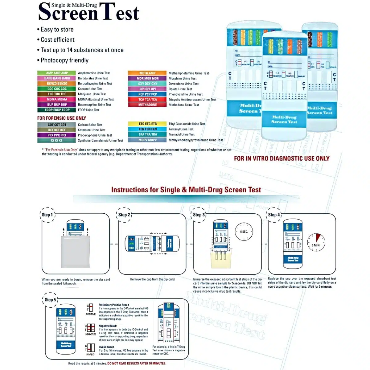 THC Drug Test Dip Card - Fast Results