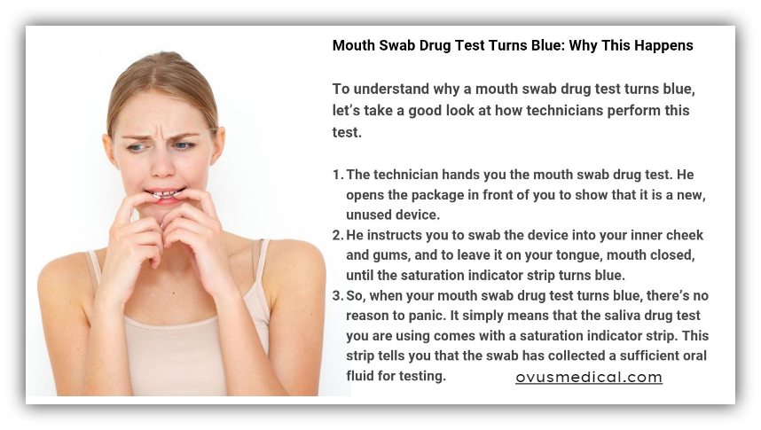 why does a mouth swab drug test turn blue