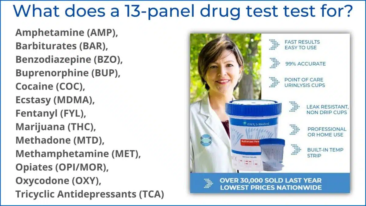 what does a 13 panel drug test test for