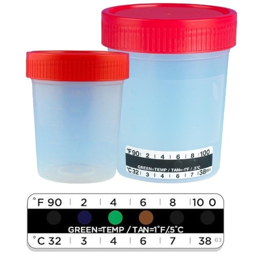 ovusmedical.com Urine Specimen Cups With Temperature Strip 120ml